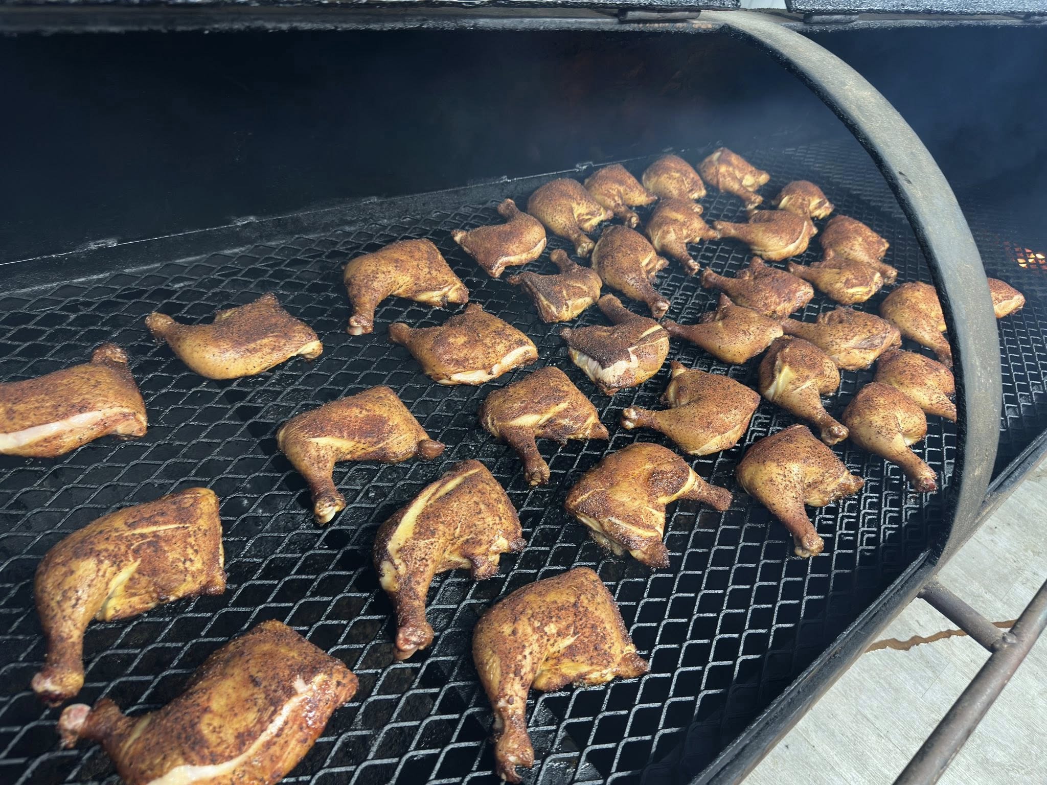 BBQ chicken in the smoker