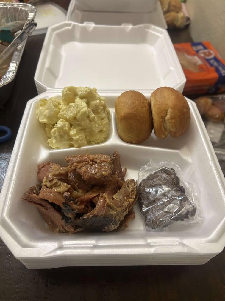 BBQ meat meal plate with sides